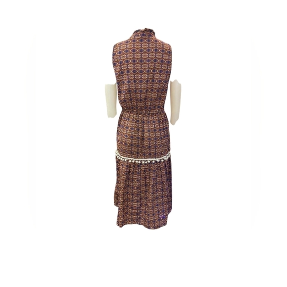 Magari Anthropologie Dress Maxi Purple/Red/Pink/Gold Sleeveless Size Large - Picture 3 of 8